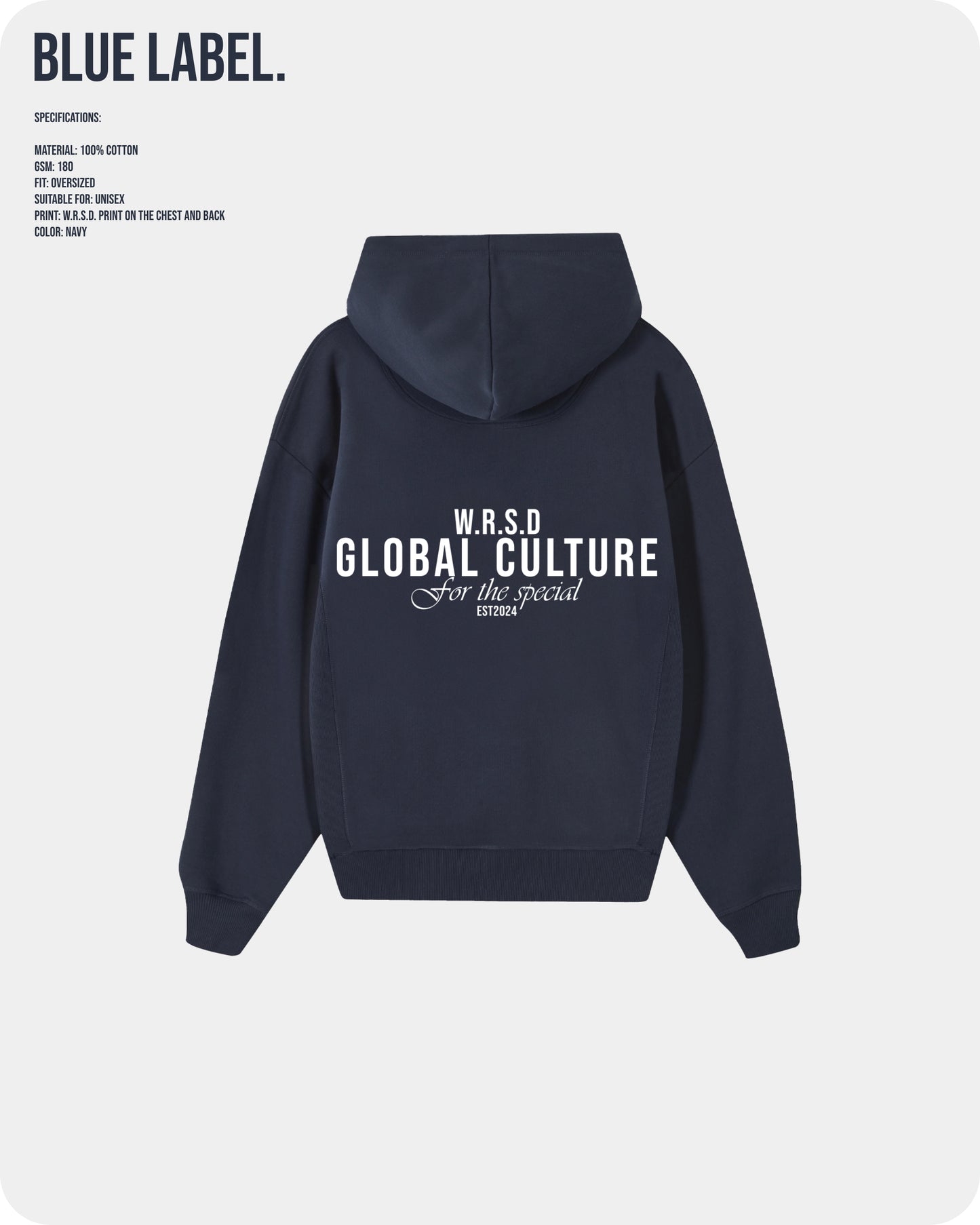 W.R.S.D Hoodie Navy