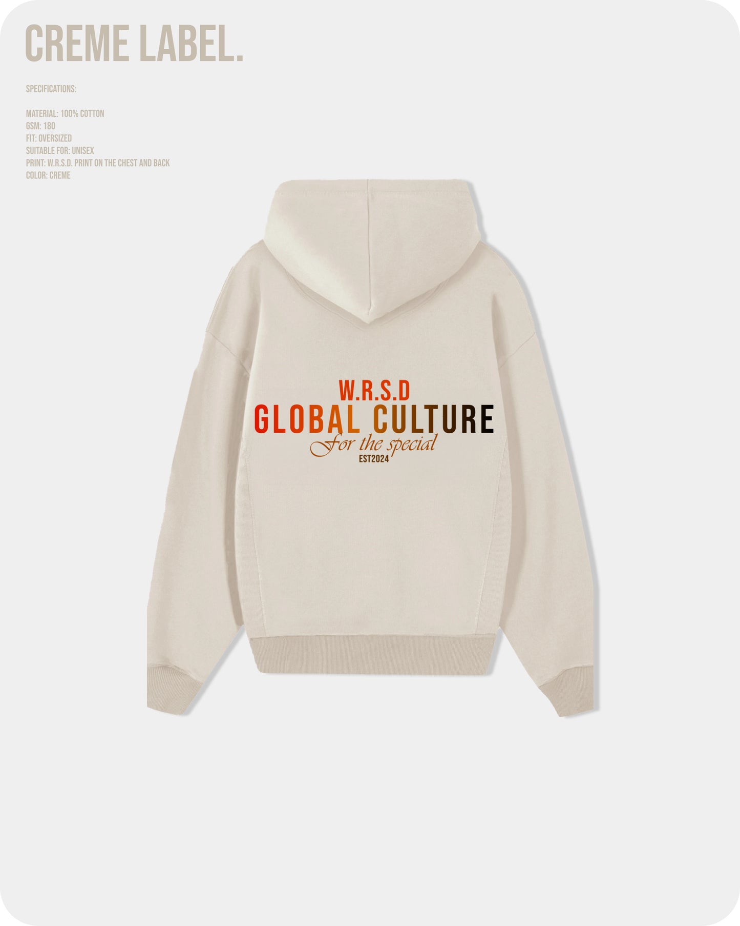 W.R.S.D Hoodie Creme